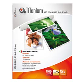Pouches -  a3 - 303x426 mm - 2x75 micron - titanium - conf. 100 pezzi