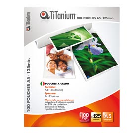 Pouches - a7 - 80x111 mm - 2x125 micron - titanium - conf. 100 pezzi