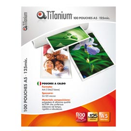 Pouches - key card - 64x98 mm - 2x125 micron - titanium - conf. 100 pezzi