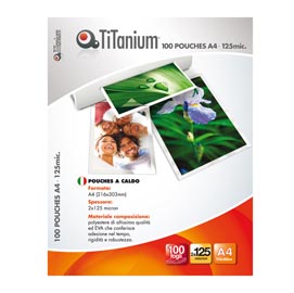 Pouches - a4 - 216x303 mm - 2x250 micron - titanium - conf. 100 pezzi