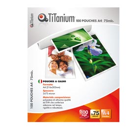 Pouches - a4 - 216x303 mm - 2x175 micron - titanium - conf. 100 pezzi