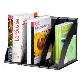 Portariviste modulare - 6 divisori regolabili - 30x22x22 cm - nero - cep