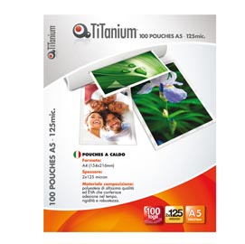 Pouches - badge - 67x98 mm - 2x125 micron - titanium - conf. 100 pezzi