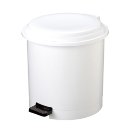 Pattumiera a pedale ruf - diametro 36 cm - altezza 34 cm - 12 l - bianco - medial international