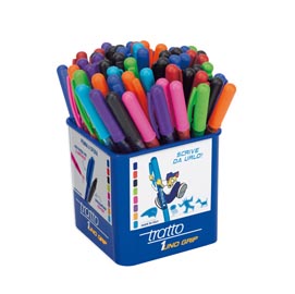 Penna a sfera con cappuccio tratto1 grip  - punta 1,0mm  - 8 colori assortiti- tratto - conf. 60 pezzi