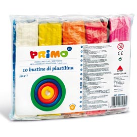 Panetto plastilina - 10 colori - 55gr - primo