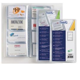 Porta biglietti da visita personalizzabile - 20 buste da 4 tasche - 12,7x27 cm - favorit