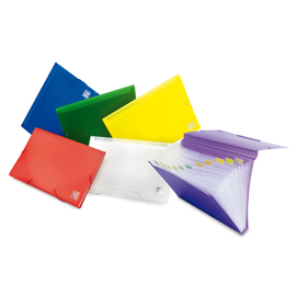 Portadocumenti espandibile mydesk - con elastici - 12 scomparti - ppl - 33,5x25 cm - colori assortiti - riplast