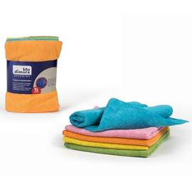 Panno in microfibra - multiuso - 40x40 cm - colori assortiti - blu dimora - conf. 5 pezzi