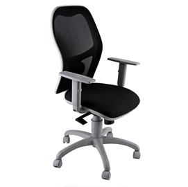 Poltrona semidirezionale hubble grafix - con ruote e  braccioli - grigio/nero - unisit