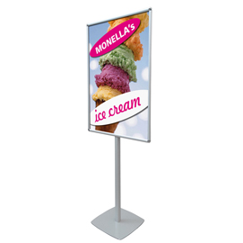 Porta poster monofacciale info pole design - autoportante - cornice a scatto - 70x100 cm - studio t