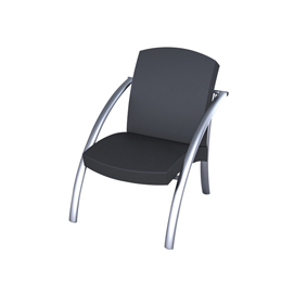 Poltroncina nova - 1 posto - acciaio/imbottitura in schiuma/tessuto - nero - alba