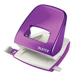 Perforatore 5008 new nexxt wow - passo 8 cm - massimo 30 fogli - 2 fori - viola metallizzato - leitz