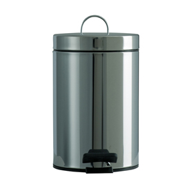 Pattumiera a pedale - diametro 16,8 cm - altezza 26 cm - 3 l - inox - medial international