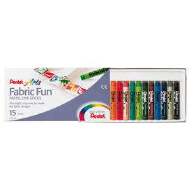 Pastelli per tessuto fabric fun - 15 colori assortiti - pentel - astuccio 15 pastelli