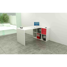 Postazione home-office - 6 caselle - 140x104x72,4 cm - bianco - artexport