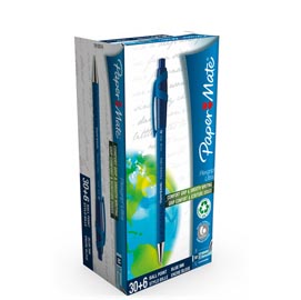 Penna a sfera a scatto flexgrip ultra  - punta 1,0mm - blu  - papermate - conf. 30+6 pezzi