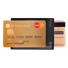 Portadocumenti rfid hidentity® duo per bancomat /carta di credito - pvc - 8,5x6 cm - nero - exacompta