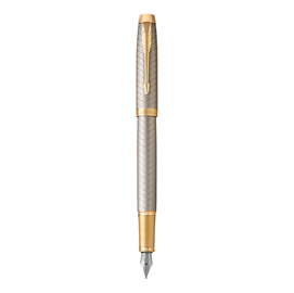 Penna stilografica im premium - metal chiselled - stilo m - grey - parker