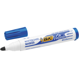 Pennarello per lavagne cancellabili whiteboard marker velleda 1701 recycled bic - punta tonda 1,5mm - blu - bic - conf. 12 pezzi