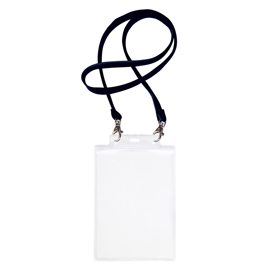 Portanome pass 7 st m - cordoncino nero - 15x21 cm (a5) - trasparente neutro - sei rota - conf. 10 pezzi