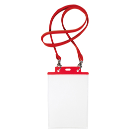 Portanome pass 7 st m - cordoncino rosso - 15x21 cm (a5) - rosso - sei rota - conf. 10 pezzi