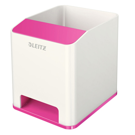 Portapenne con amplificatore wow - 9x10x10 cm - fucsia - leitz