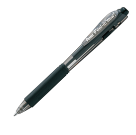 Penna a sfera a scatto feel it - punta 1,0mm - nero - pentel