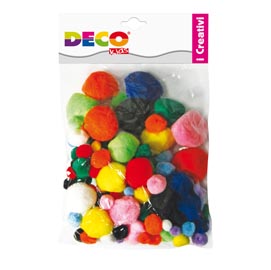 Pompons - colori assortiti - cwr - busta 40 pezzi