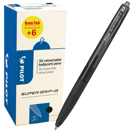 Penna a sfera supergrip g a scatto - punta fine 0,7mm - blu  - pilot - conf. 30 pezzi