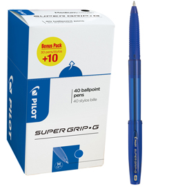 Penna a sfera supergrip g con cappuccio  - punta media 1,0mm - blu - pilot - conf. 40 pezzi