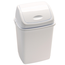 Pattumiera con coperchio basculante rif basic - 44x33x68 cm - 50 l - bianco - medial international