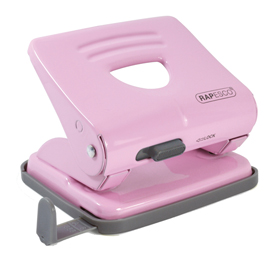 Perforatore 825 - massimo 25 fogli - 2 fori - passo 8 cm - rosa - rapesco