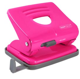 Perforatore 825 - massimo 25 fogli - 2 fori - passo 8 cm - fucsia - rapesco