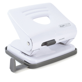 Perforatore 825 - massimo 25 fogli - 2 fori - passo 8 cm - bianco - rapesco