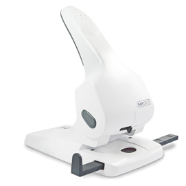 Perforatore zero 65 - alti spessori - massimo 65 fogli - 2 fori - passo 8 cm - argento - rapesco