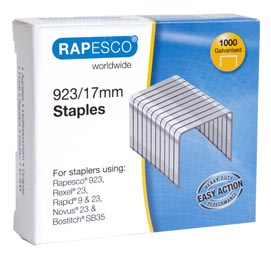 Punti in metallo - 23/17 - metallo - rapesco - conf. 1000 pezzi