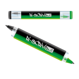Penna a sfera gel cancellabile 2 in 1 - punta 0,7mm - nero/verde - osama