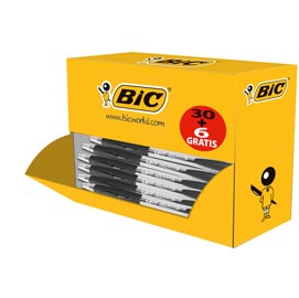 Penne a sfera a scatto atlantis - punta 1,0mm  - nero  - bic - conf. 30 + 6 pezzi