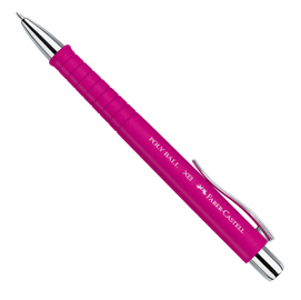 Penna a sfera polyball - punta 0,7mm - fusto rosa  - faber castell