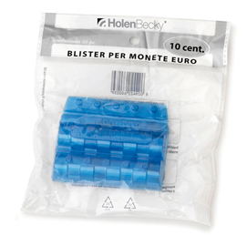 Portamonete - pvc - 10 cent - blu - holenbecky - blister 20 pezzi