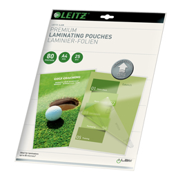 Pouches ilam udt - plastificazione a caldo - a4 - 216x303 mm - 2x80 micron - leitz - scatola 25 pezzi