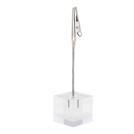 Porta tag - a pinza in acrilico - nero - securit - set 6 pezzi