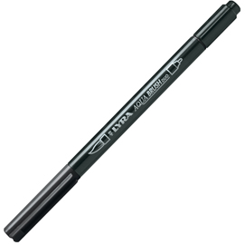 Pennarello aqua brush duo - punte 2/4 mm - nero - lyra