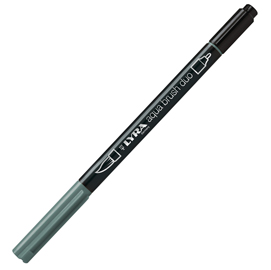 Pennarello aqua brush duo - punte 2/4 mm - grigio medio freddo - lyra