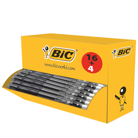 Penna sfera scatto gelocity - punta 0,7mm - nero - bic - conf 16+4 pezzi