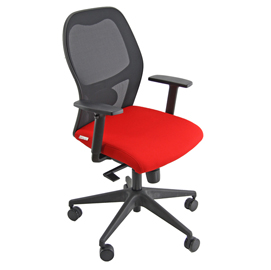 Poltrona semidirezionale hubble pro memory - ignifuga - nero/rosso - con braccioli e ruote - unisit