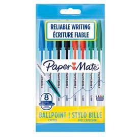 Penna a sfera con cappuccio 045 - punta 1,0 mm - colori assortiti - papermate - busta 8 pezzi