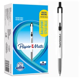 Penna a sfera a scatto 046rt - punta 0,7 mm - nero - papermate