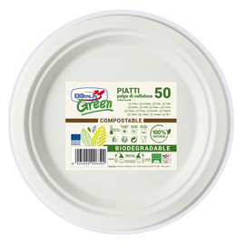 Piatti frutta - diametro 170 mm - biodegradabili - dopla green - conf. 50 pezzi